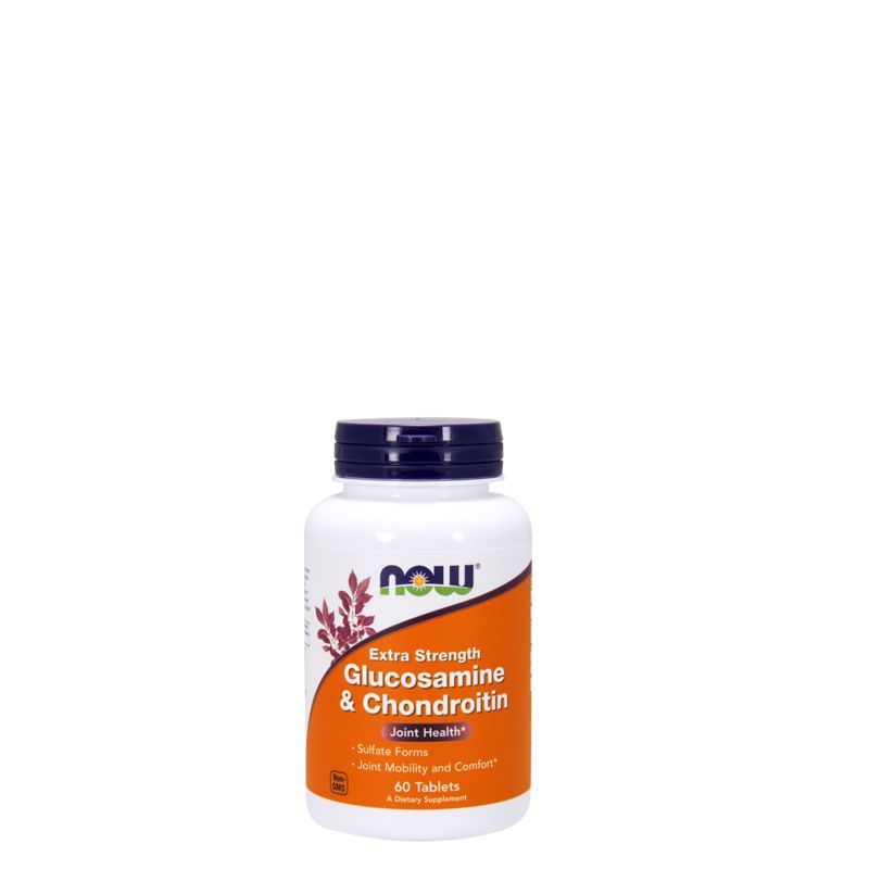 Extra dózisú glükozamin-kondroitin formula, Now Extra Strength Glucosamine & Chondroitin, 60 tabletta