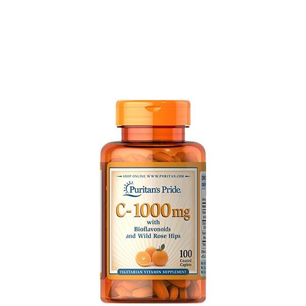 C-vitamin 1000 mg bioflavonoidokkal és csipkebogyóval, Puritan's Pride C-1000 mg, 100 tabletta
