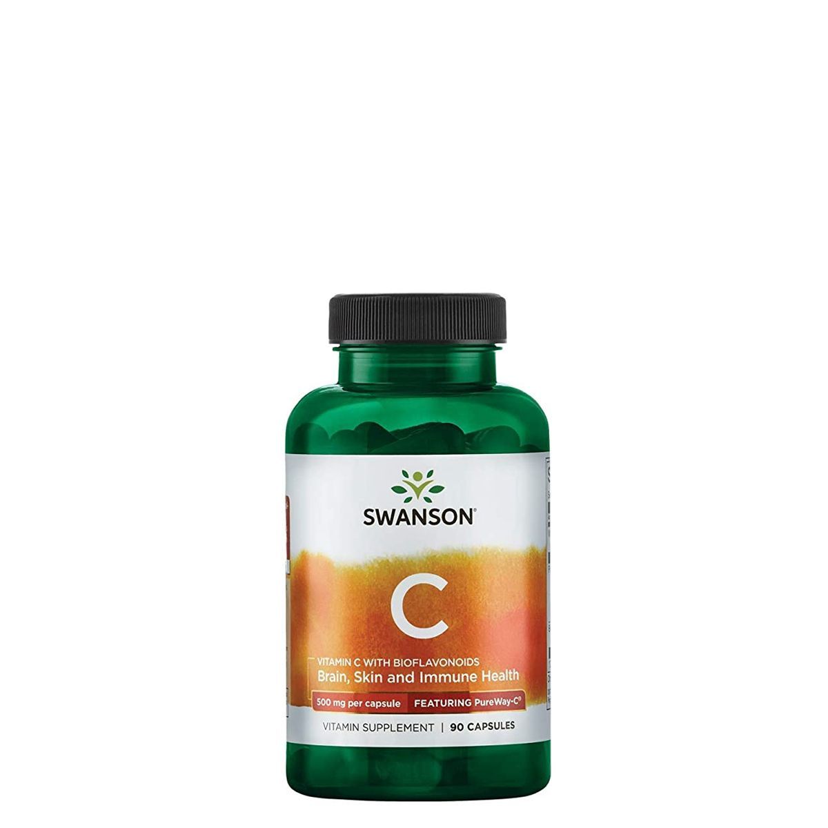C-vitamin 500 mg, Swanson C with PureWay-C, 90 kapszula