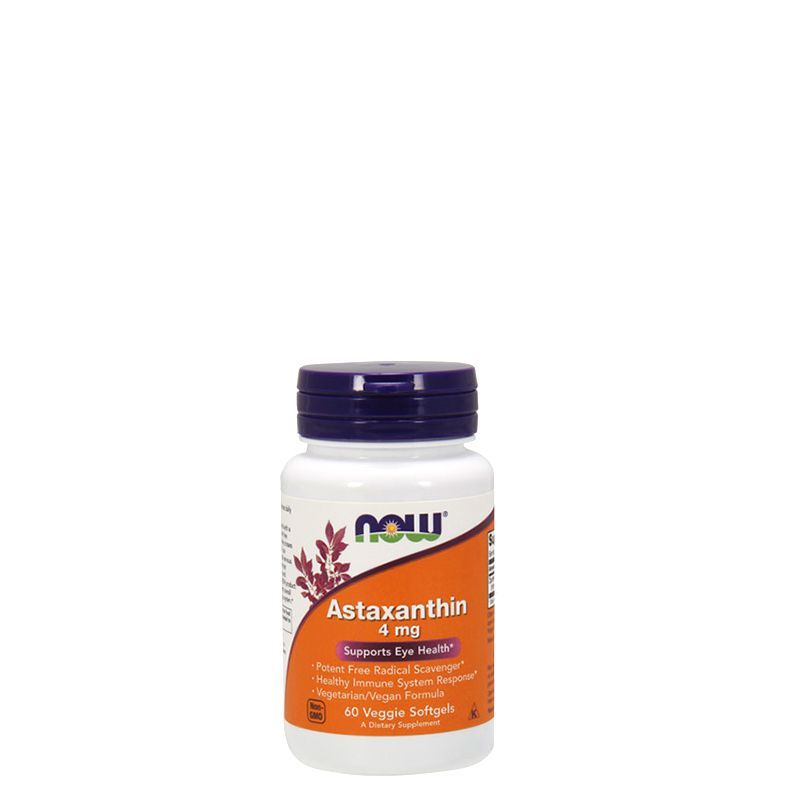 Asztaxantin 4 mg, Now Astaxanthin, 60 kapszula