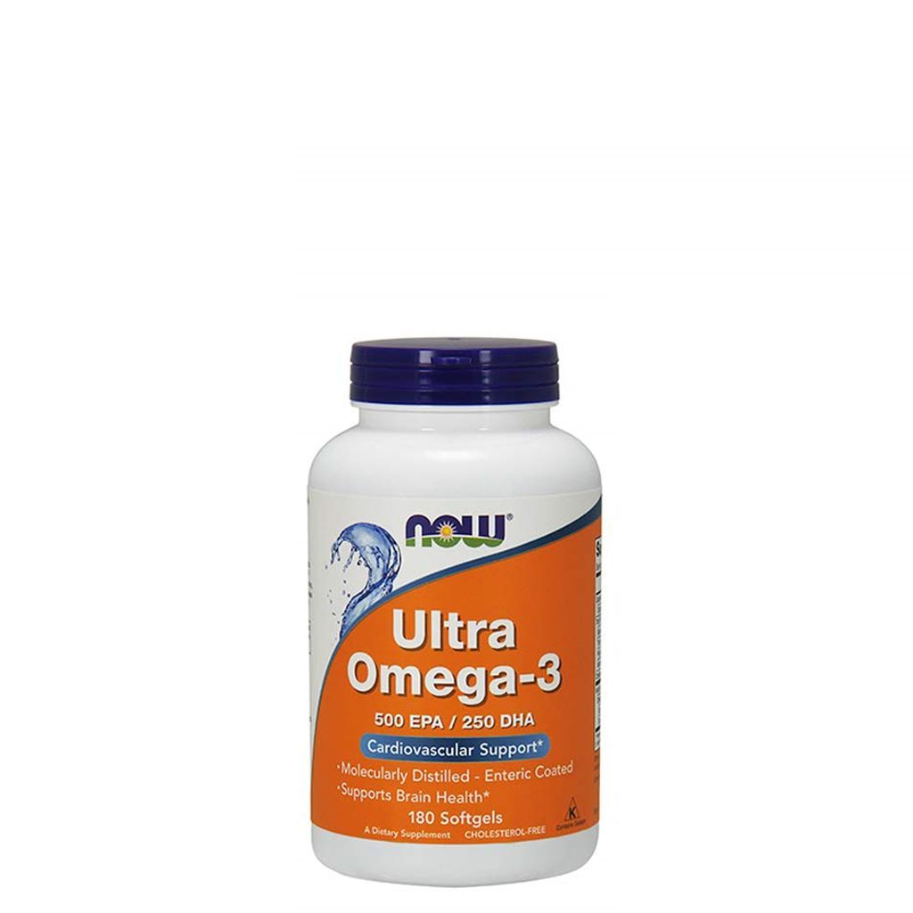 Nagydózisú halolaj 500 EPA/ 250 DHA, Now Ultra Omega-3, 180 kapszula