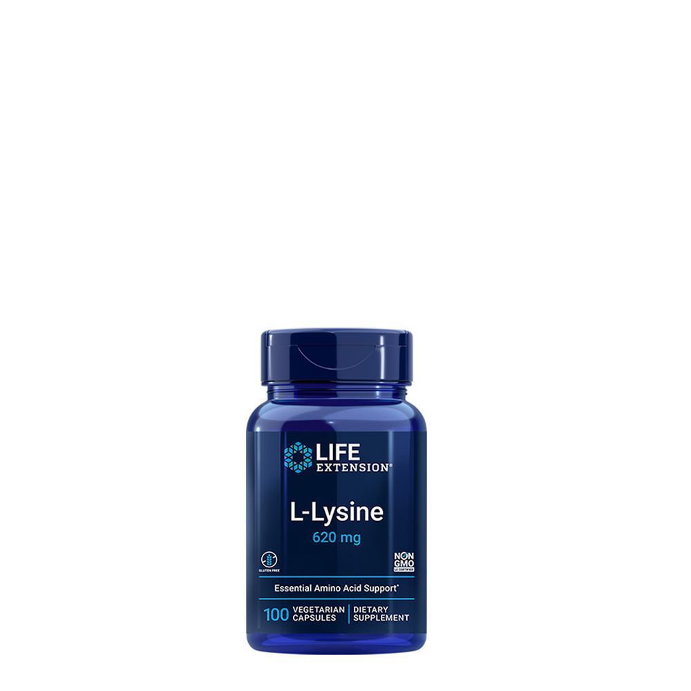 L-lizin aminosav 620 mg, Life Extension L-Lysine, 100 kapszula