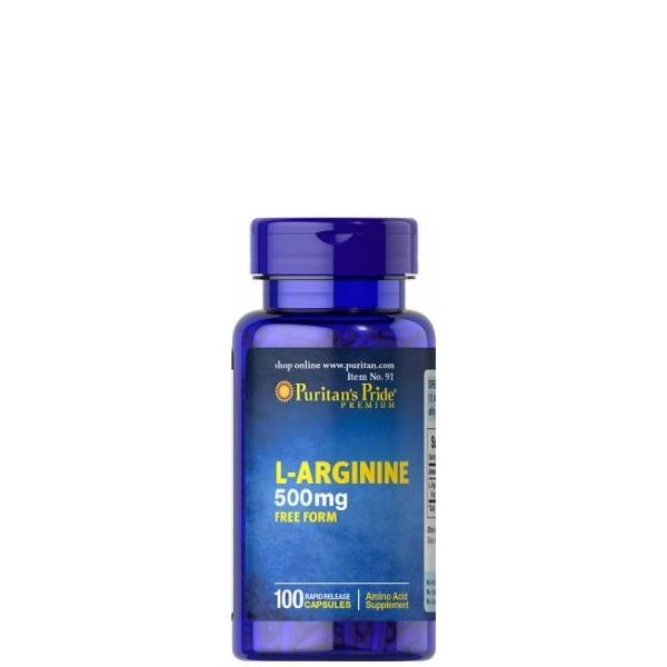 L-arginin aminosav 500 mg, Puritan's Pride L-Arginine, 100 kapszula