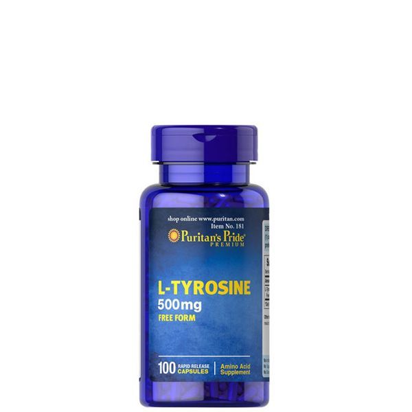 L-tirozin aminosav 500 mg, Puritan's Pride L-Tyrosine, 100 kapszula