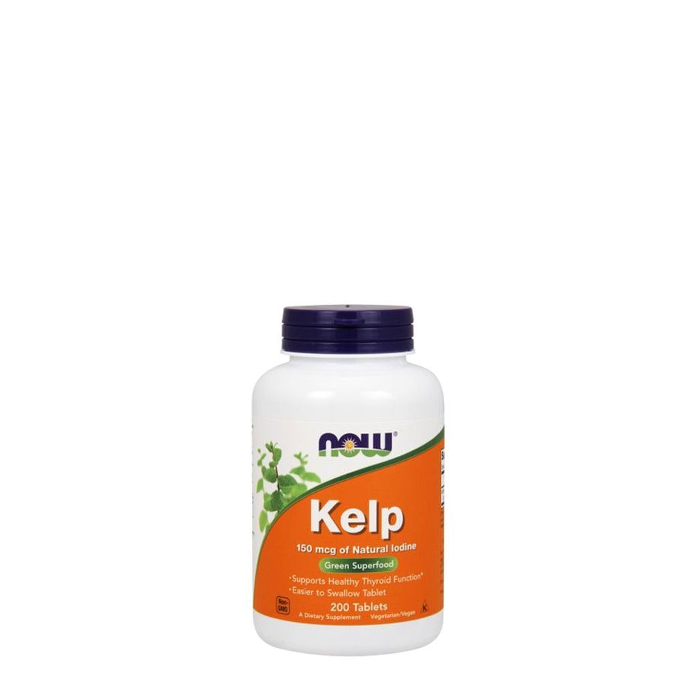 Szerves jód 150 mcg barnamoszatból, Now Kelp with Natural Iodine, 200 tabletta