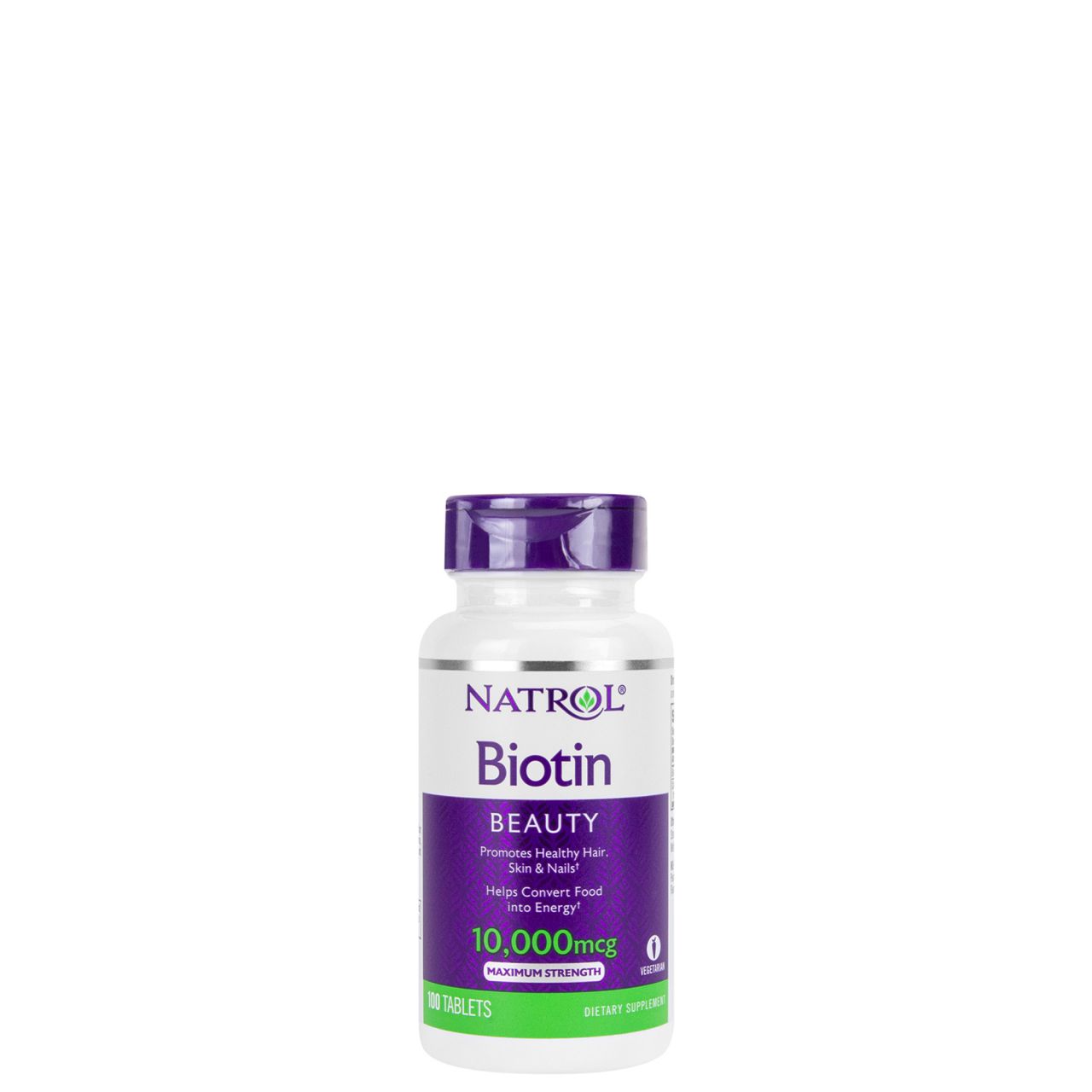 Biotin 10 000 mcg, Natrol Biotin for Healthy Hair & Strong Nails, 100 tabletta