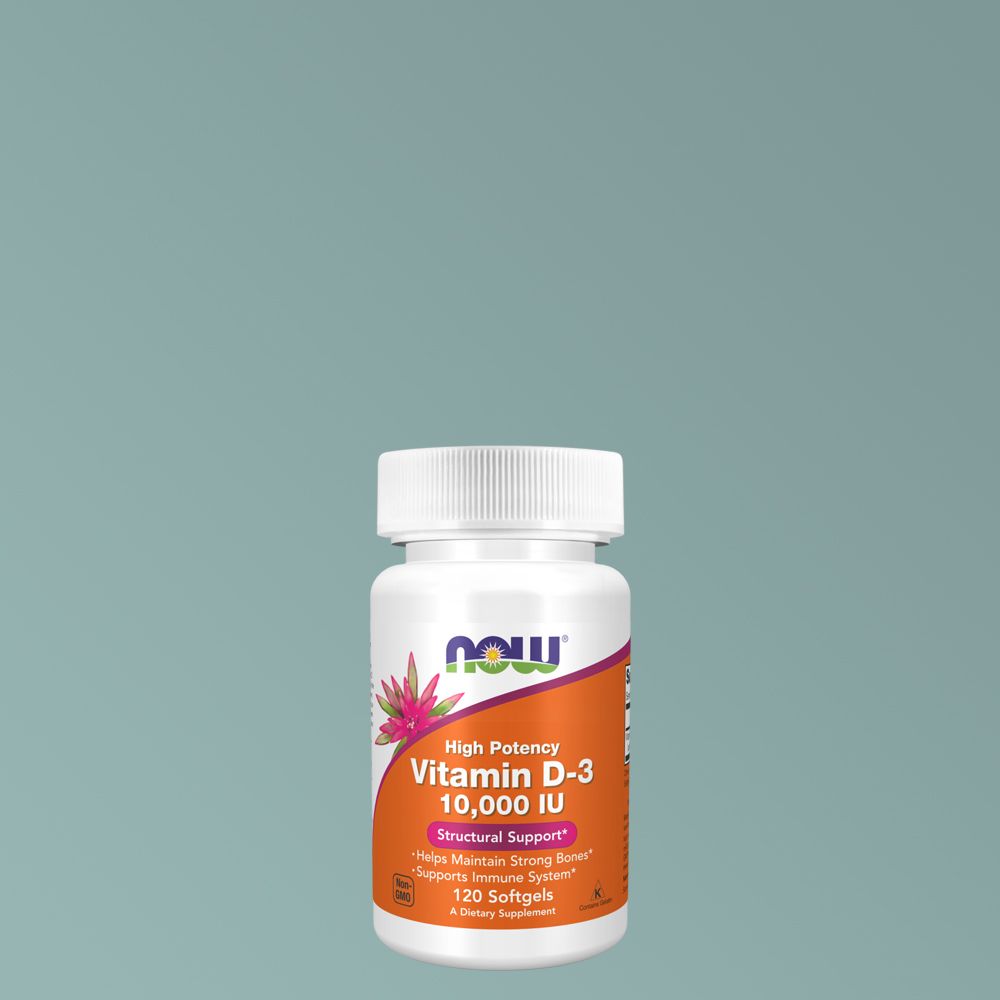 Magas dózisú D-vitamin 10 000 IU, Now High Potency Vitamin D-3, 120 gélkapszula