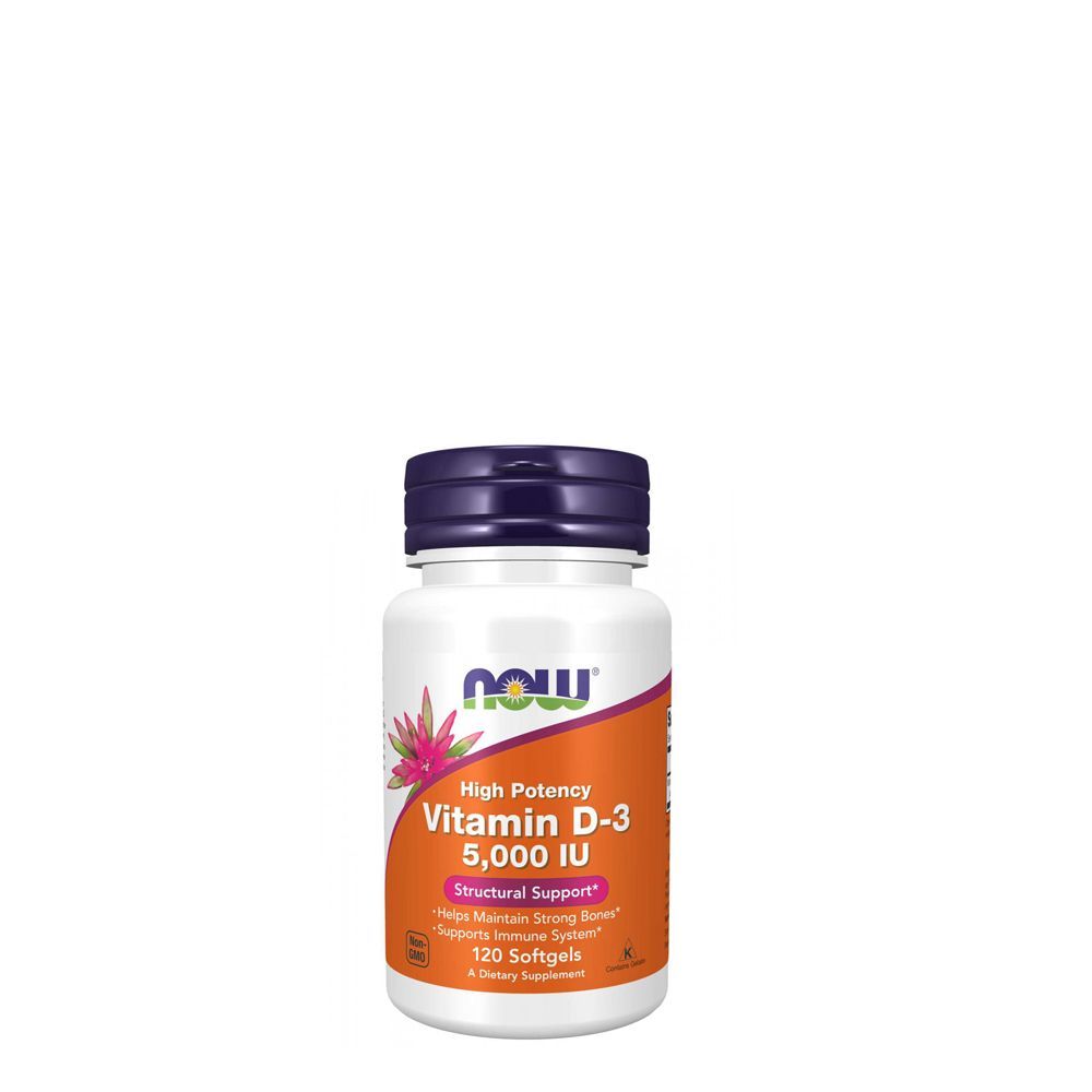 D-vitamin 5000 IU, Now Vitamin D-3, 120 kapszula