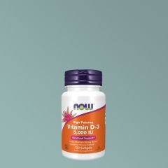 D-vitamin 5000 IU, Now Vitamin D-3, 120 kapszula