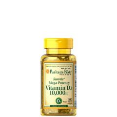D-vitamin 10 000 IU, Puritan's Pride Sunvite Mega Potency D-3, 100 kapszula