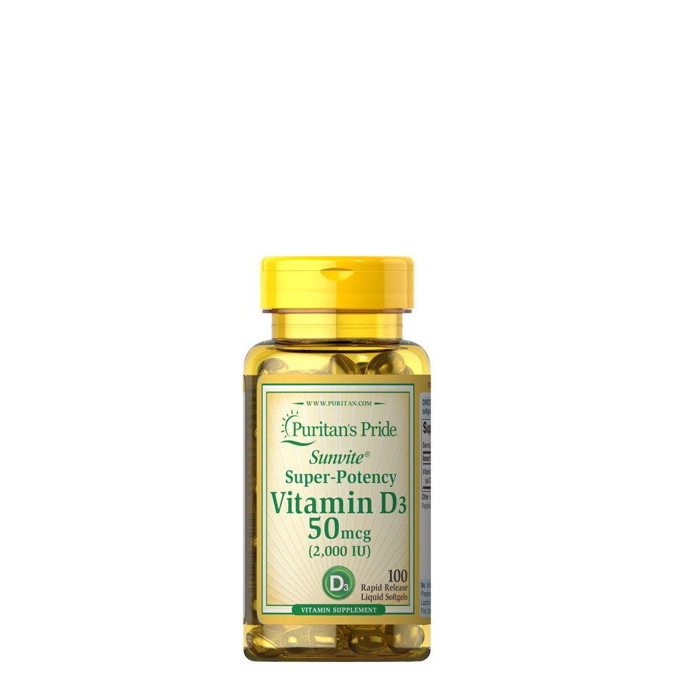 D-vitamin 2000 IU, Puritan's Pride Vitamin D-3 2000 IU, 100 kapszula