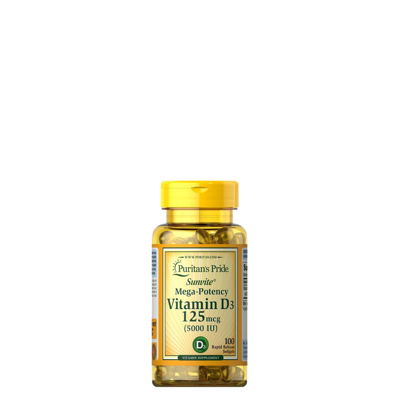 D-vitamin 5000 IU, Puritan's Pride Vitamin D-3 5000 IU, 100 kapszula