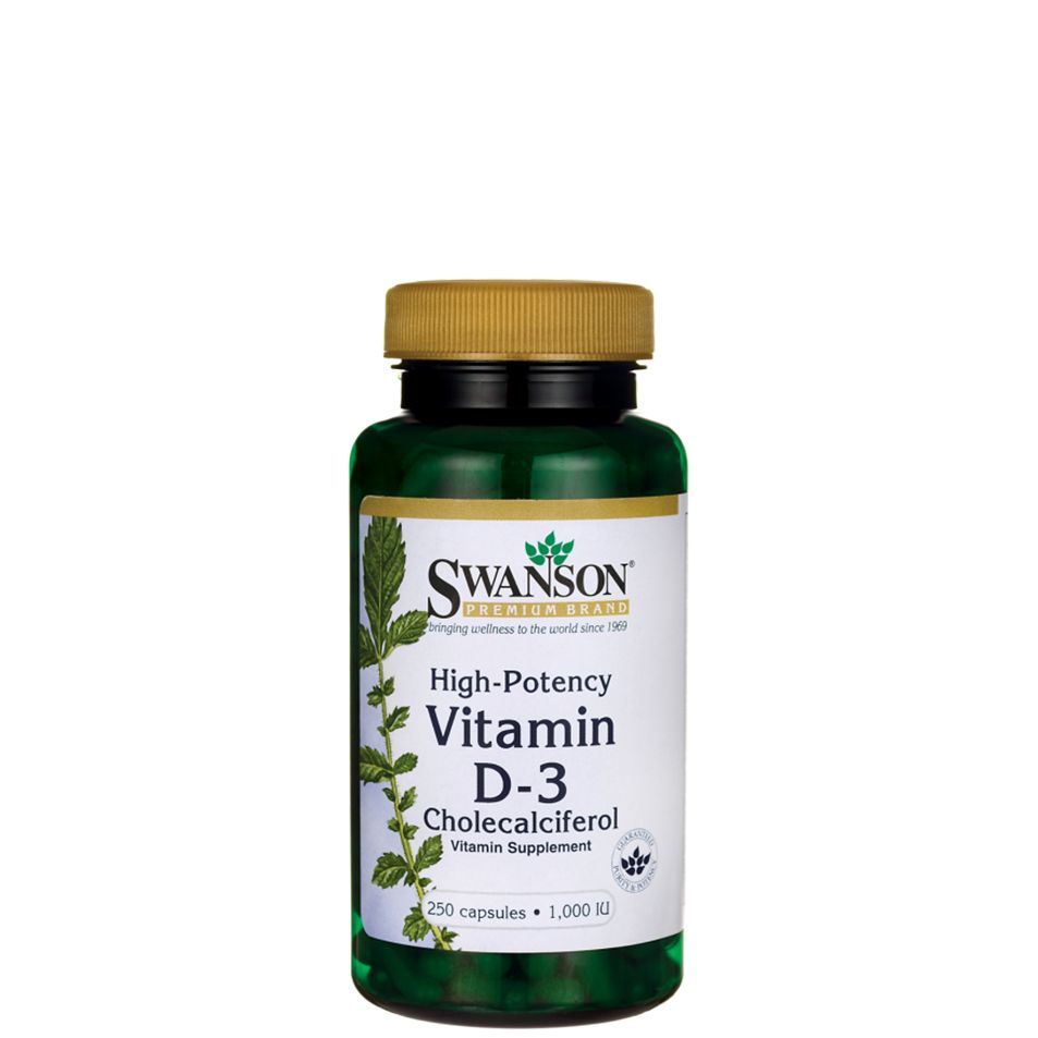 D-vitamin 1000 IU, Swanson Vitamin D-3 1000 IU, 250 kapszula