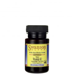 Természetes K2 50 mcg, Swanson Vitamin K2 Menaquinone-7, 30 gélkapszula