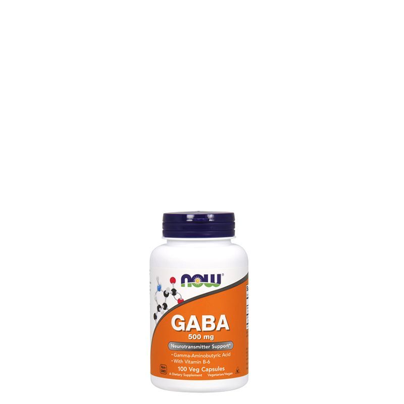 GABA 500 mg, B-6 vitaminnal, Now GABA, 100 kapszula