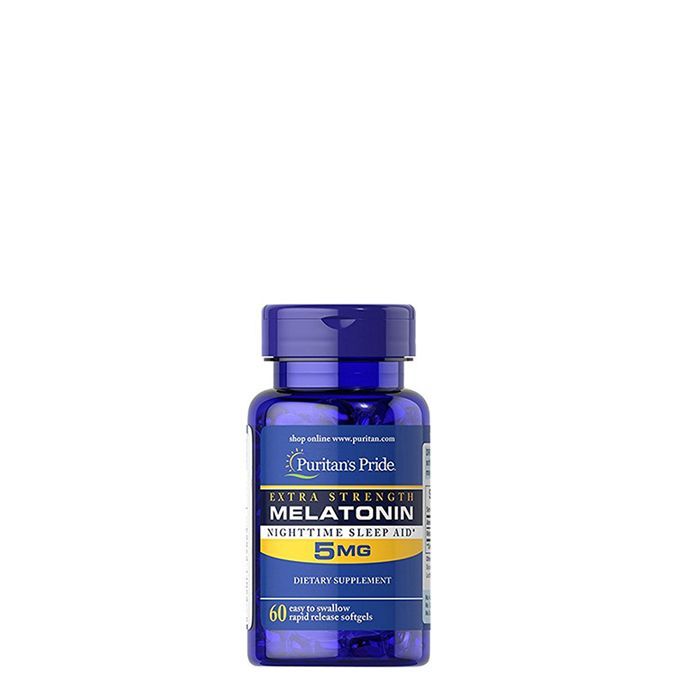 Extra erősségű melatonin 5 mg, Puritan's Pride Extra Strength Melatonin, 60 gélkapszula