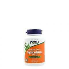 Bio spirulina 500 mg, Now Certified Organic Spirulina, 200 tabletta