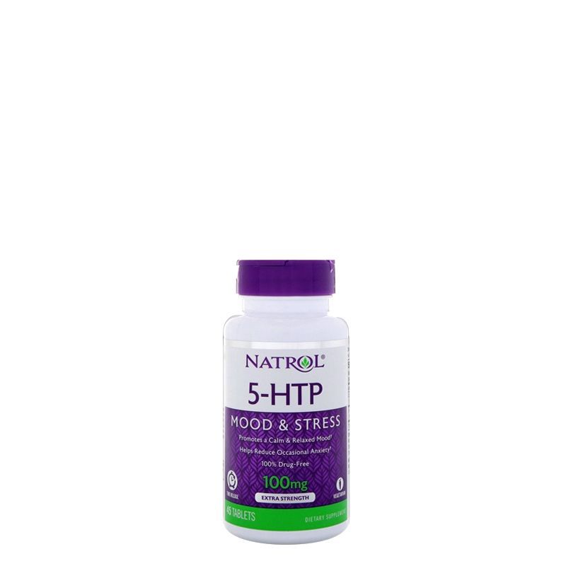 Elnyújtott felszívódású 5-hidroxi-triptofán 100 mg, Natrol 5-HTP Time Release, 45 tabletta