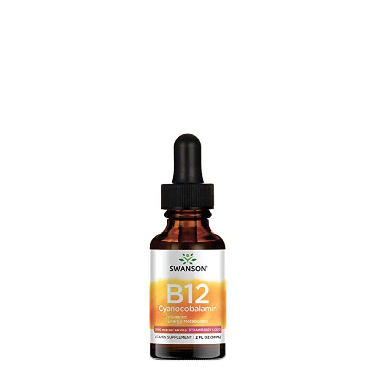 B-12 vitamin cseppek, Swanson B-12 Sublingual Liquid, 59 ml