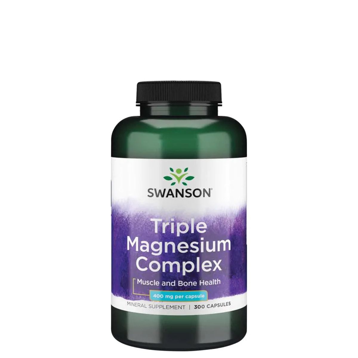 Tripla magnézium komplex 400 mg, Swanson Triple Magnesium, 300 kapszula