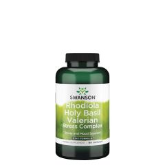 Stressz komplex, Swanson Rhodiola Holy Basil & Valeriana Stress Complex, 180 kapszula