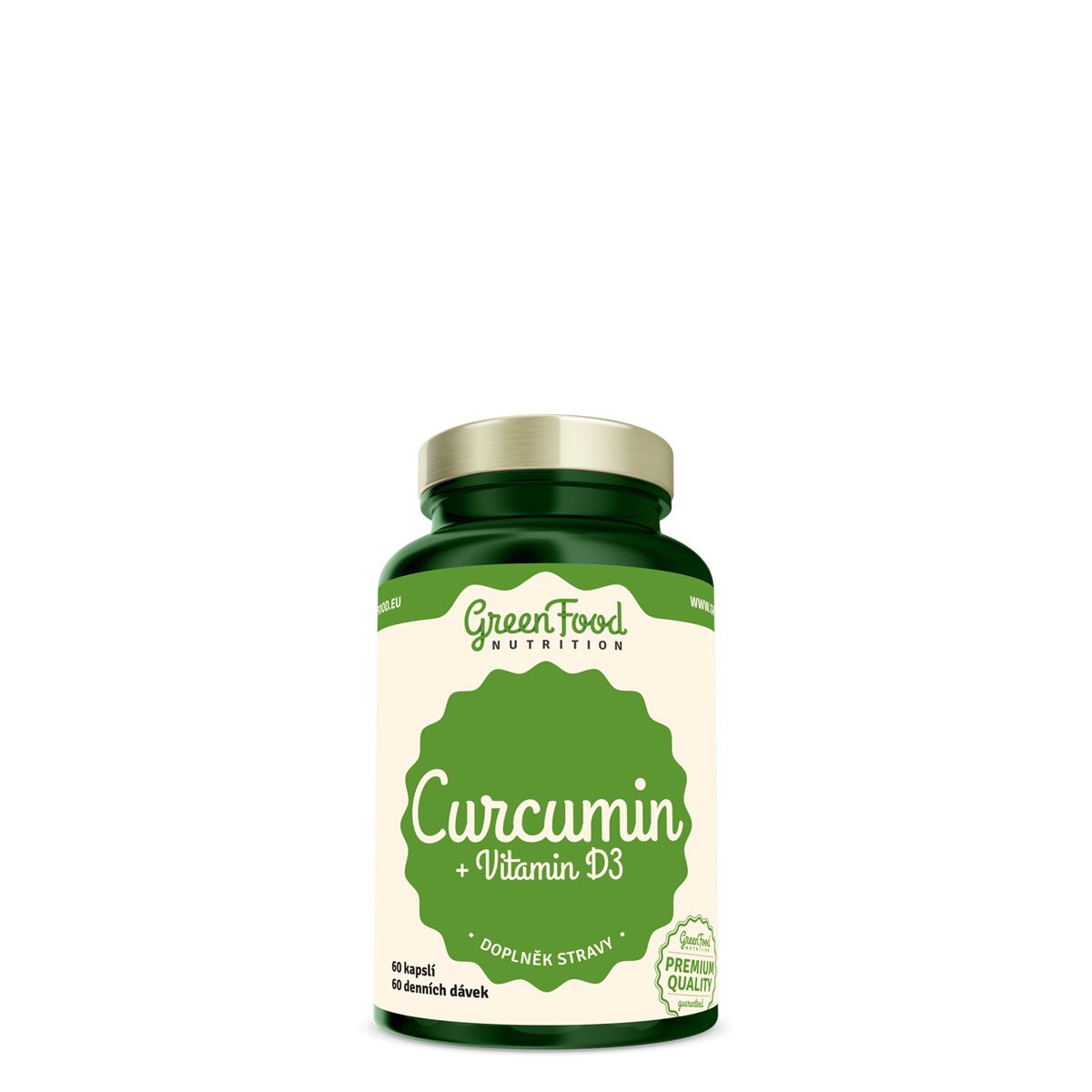 Kurkuma + D3 vitamin, GreenFood Nutrition Curcumin + Vitamin D3, 60 kapszula