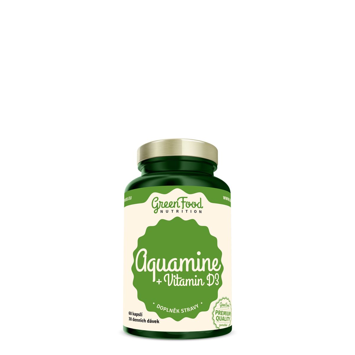 Kálcium magnézium D3 vitaminnal, GreenFood Nutrition Aquamin + Vitamin D3, 60 kapszula