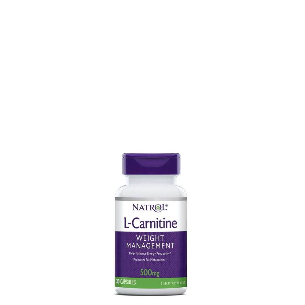 L-karnitin 500 mg, Natrol L-Carnitine, 30 kapszula