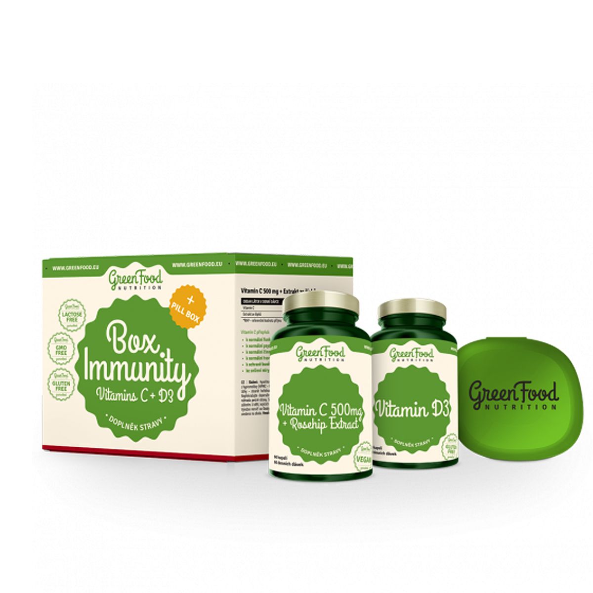 Immunrendszer támogató csomag C- és D-vitaminokkal, GreenFood Immunity Box