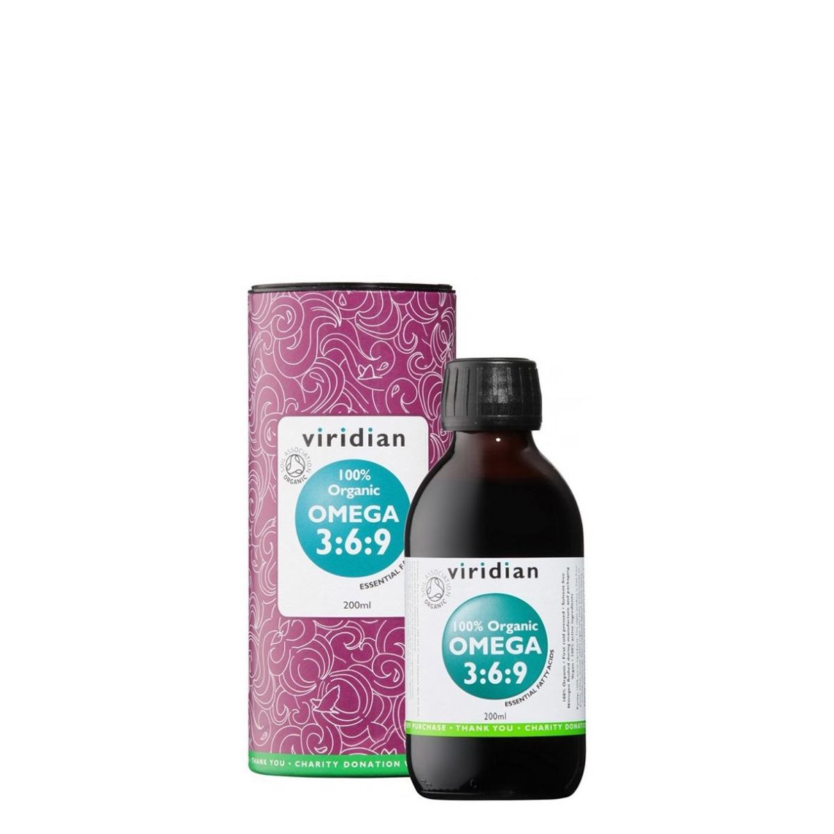 Bio omega 3-6-9 olaj, Viridian 100% Organic Omega 3-6-9, 200 ml