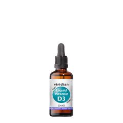 Vegán D-vitamin cseppek 2000 IU, Viridian Vegan Liquid Vitamin D3, 50 ml