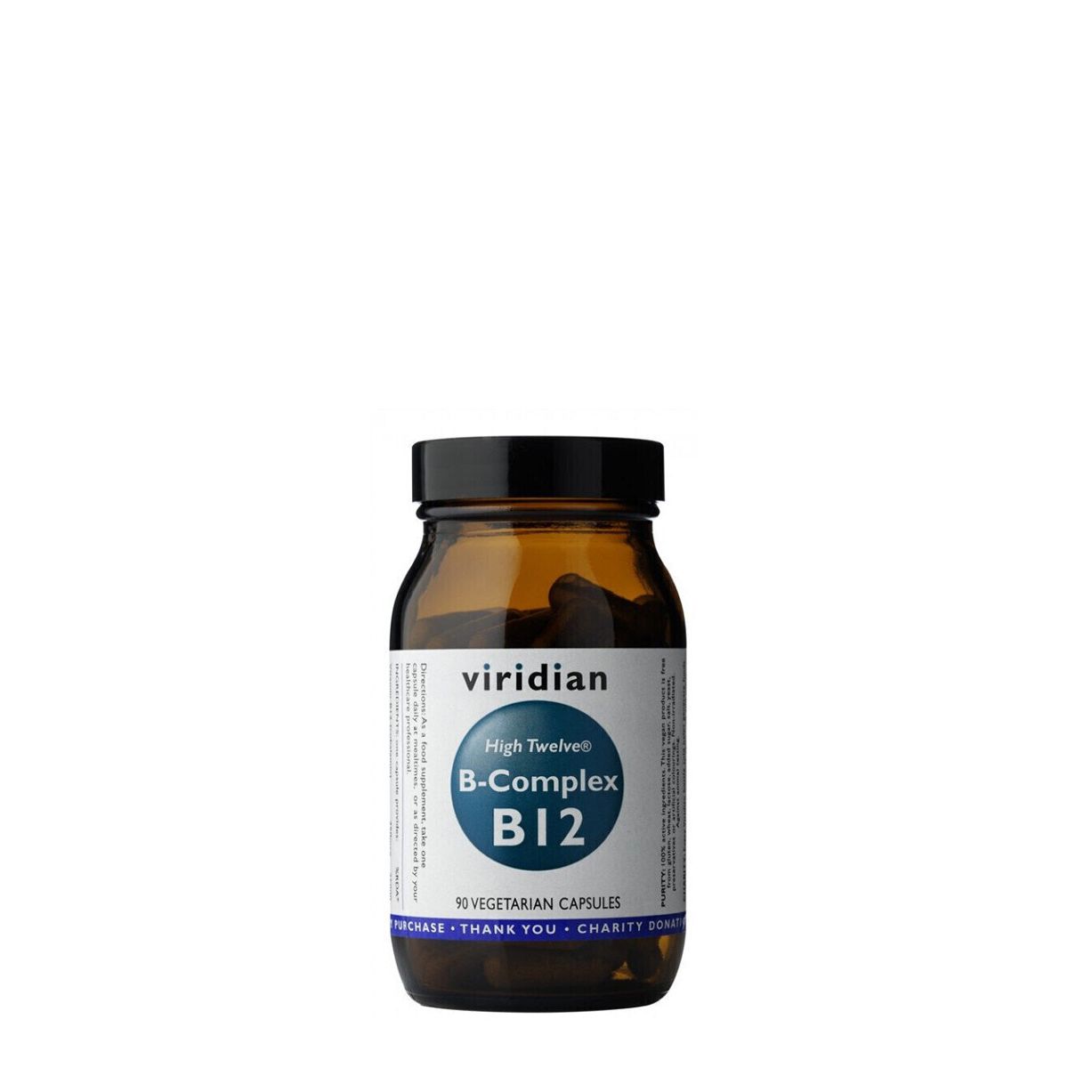 B-12 vitamin komplex, Viridian High Twelve B12 Complex, 90 kapszula