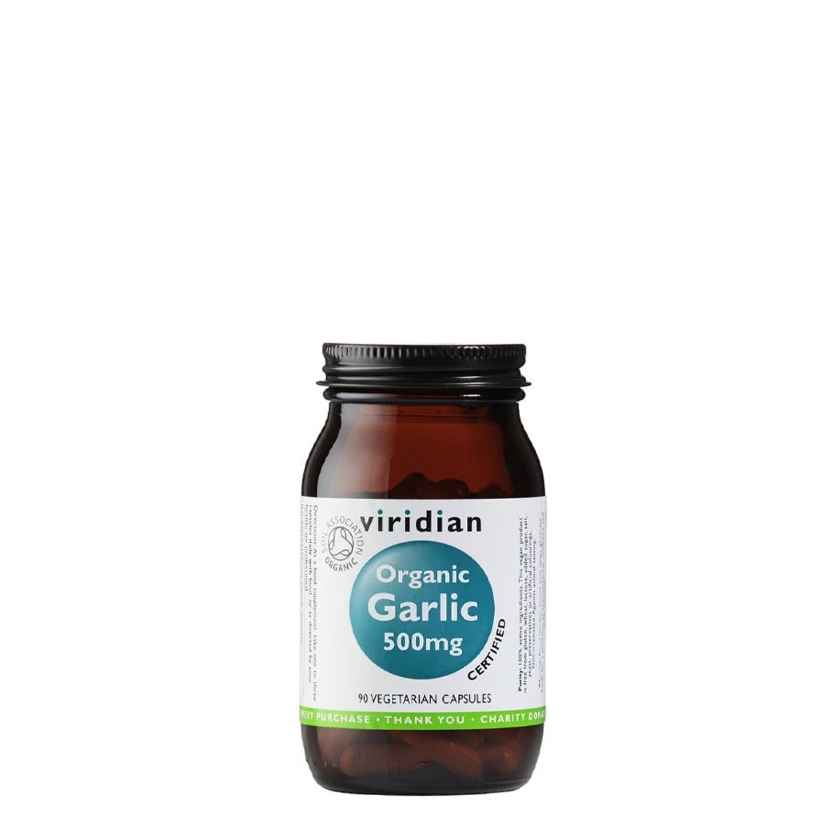 Bio fokhagyma 500 mg, Viridian Organic Garlic, 90 kapszula