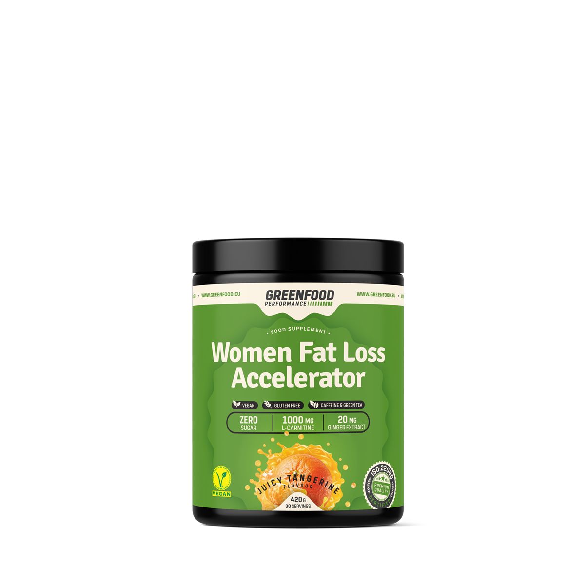 Női zsírégetést gyorsító italpor, GreenFood Performance Women Fat Loss Accelerator, 420 g