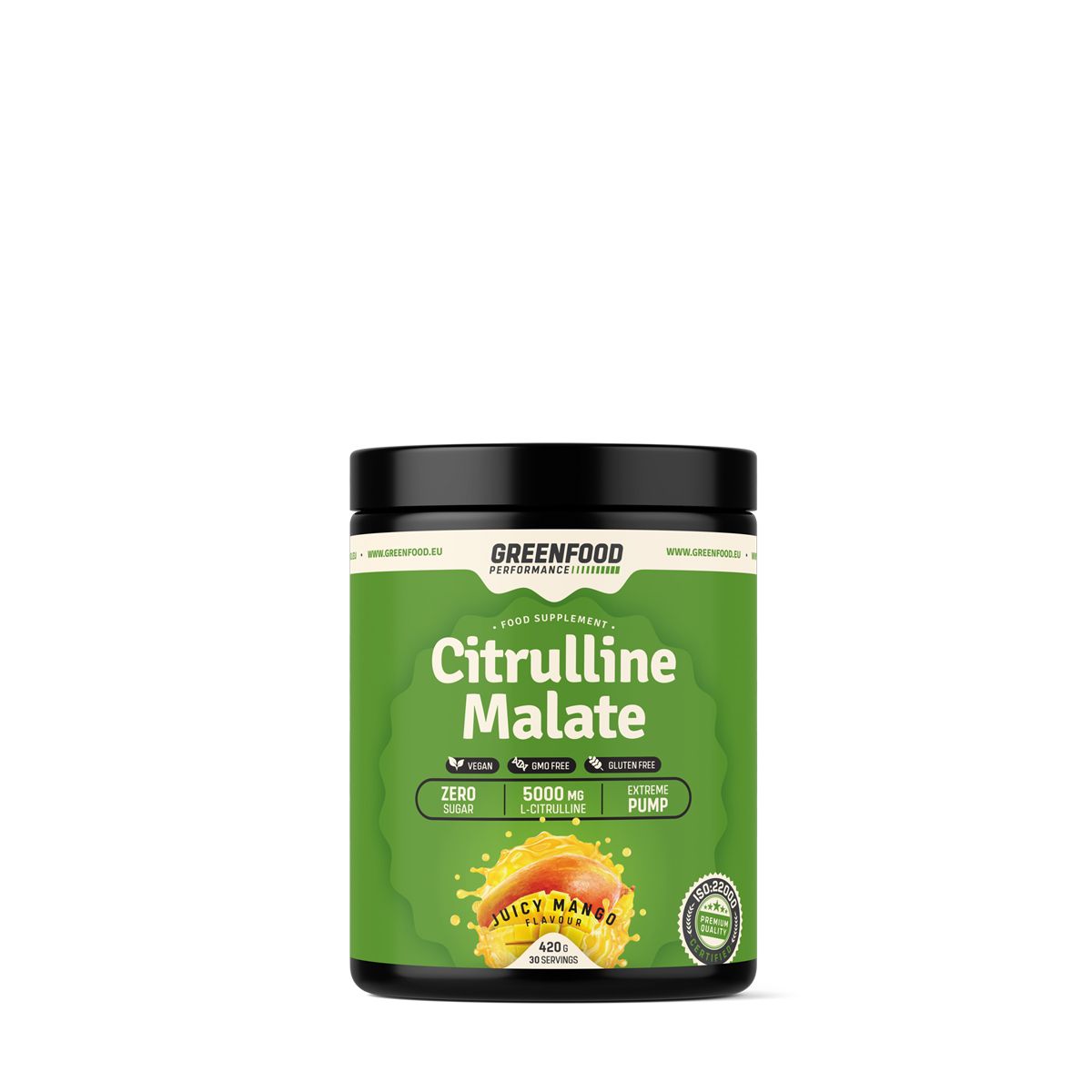 Citrullin-malát italpor, GreenFood Performance Citrulline Malate Extreme Pump, 420 g