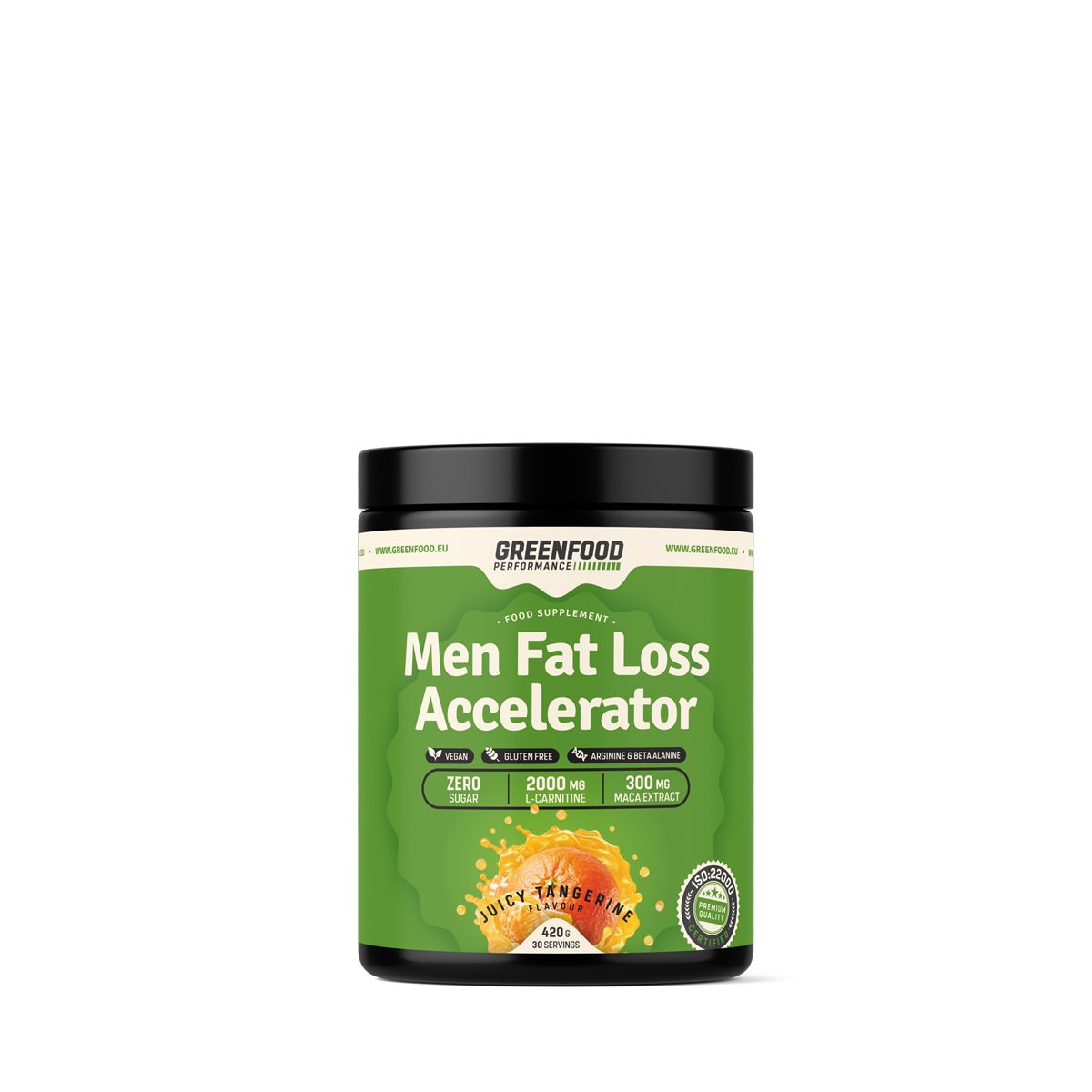 Férfi zsírégetést gyorsító italpor, GreenFood Performance Men Fat Loss Accelerator, 420 g