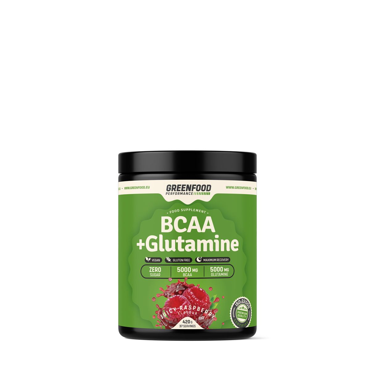 Elágazó láncú aminosavak glutaminnal, GreenFood Performance BCAA + Glutamine, 420 g
