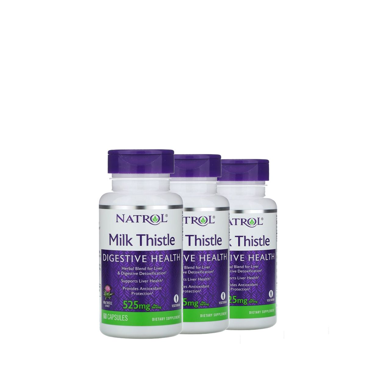 Máj méregtelenítő máriatövis 525 mg, Natrol Milk Thistle, 3x60 kapszula