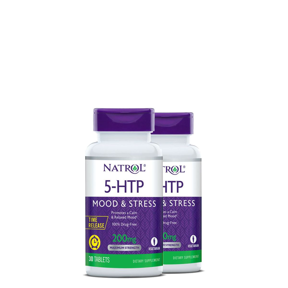 Elnyújtott felszívódású 5-hidroxi-triptofán 200 mg, Natrol 5-HTP Time Release, 2x30 kapszula