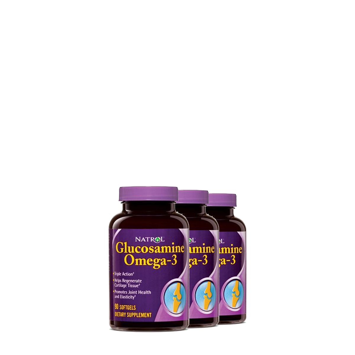 Glükozamin-omega-3-borágó komplex, Natrol Glucosamine Omega-3, 3x90 kapszula