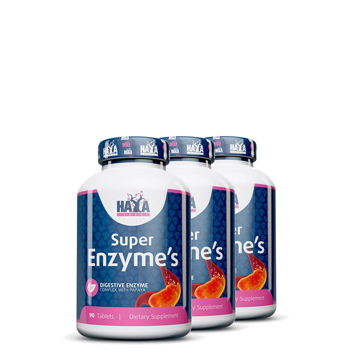 Emésztőenzim keverék, Haya Labs Super Enzymes, 3x90 tabletta