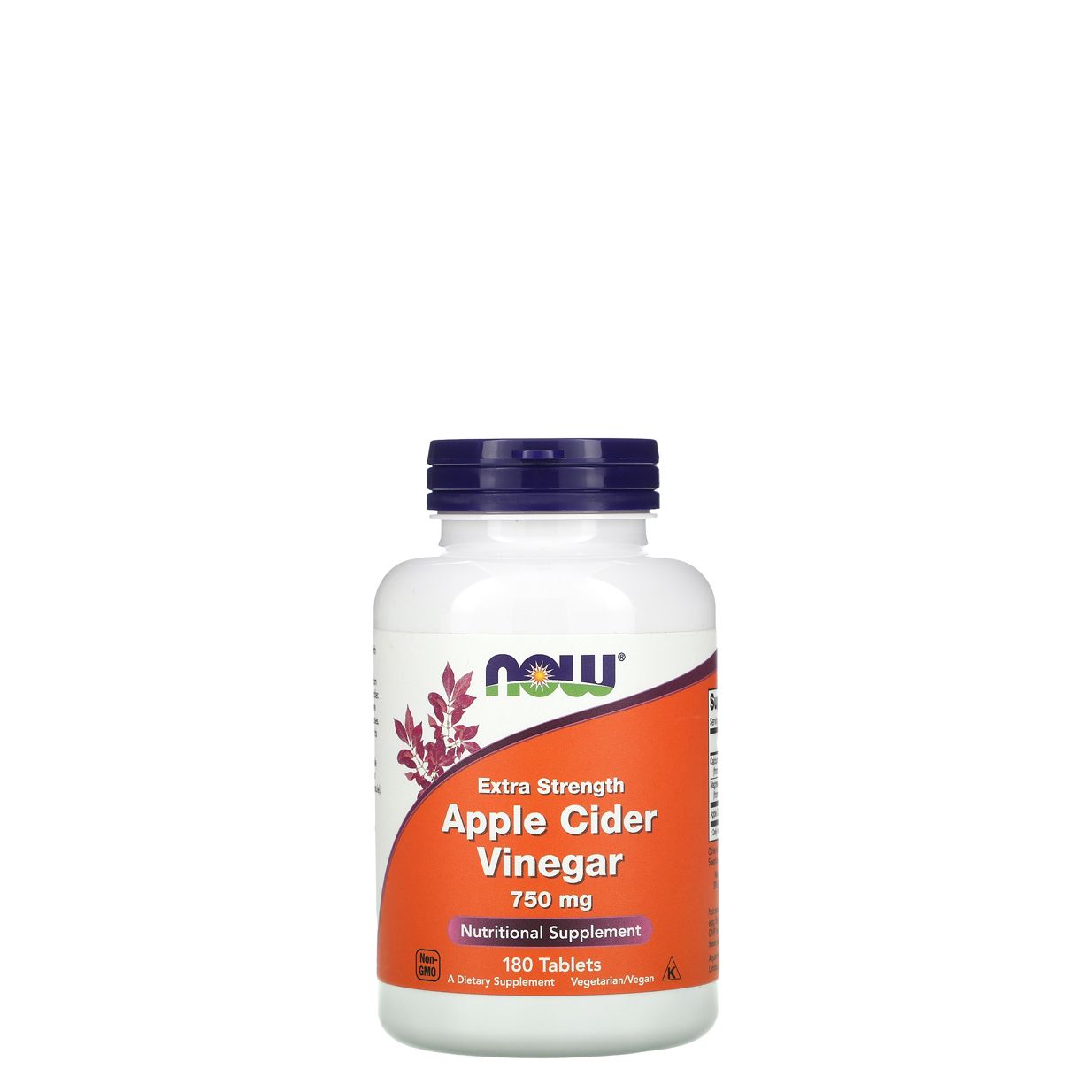 Extra dózisú almaecet 750 mg, Now Extra Strength Apple Cider Vinegar, 180 tabletta