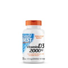 D-vitamin 2000 IU, Doctor's Best Vitamin D3 2000 IU, 180 kapszula
