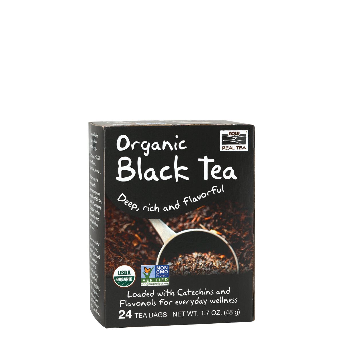Bio fekete tea, Now Organic Black Tea, 24 adag, 48 g