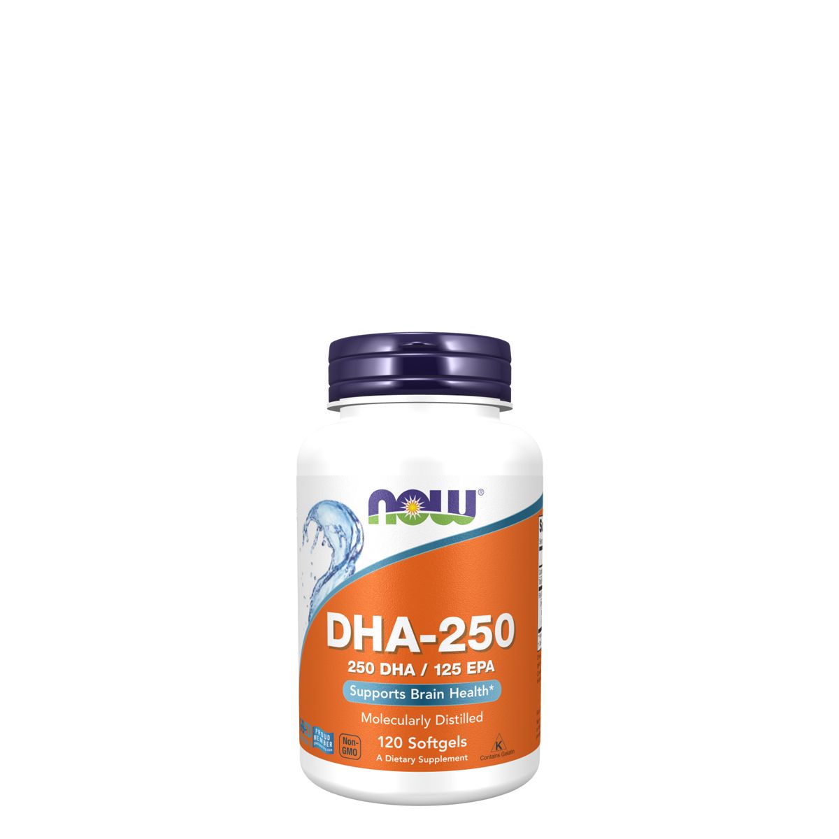 DHA és EPA omega-3 zsírsavak, Now DHA 250, 120 gélkapszula