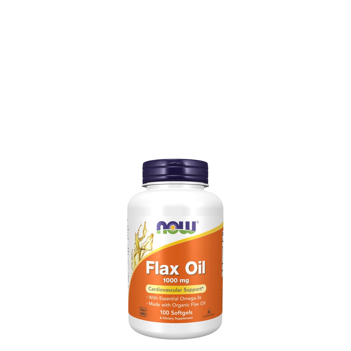 Lenmag olaj bio lenmagból 1000 mg, Now Flax Oil, 100 kapszula