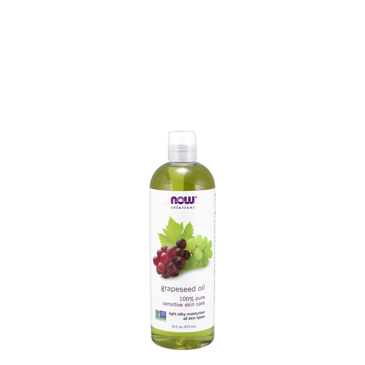 100%-os tisztaságú hidratáló szőlőmag olaj, Now Grapeseed Oil, 473 ml