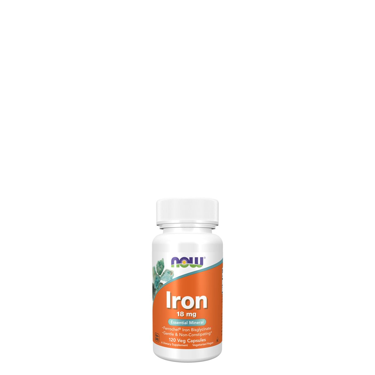 Vas-biszglicinát 18 mg, Now Iron from Ferrochel Iron Bisglycinate, 120 kapszula