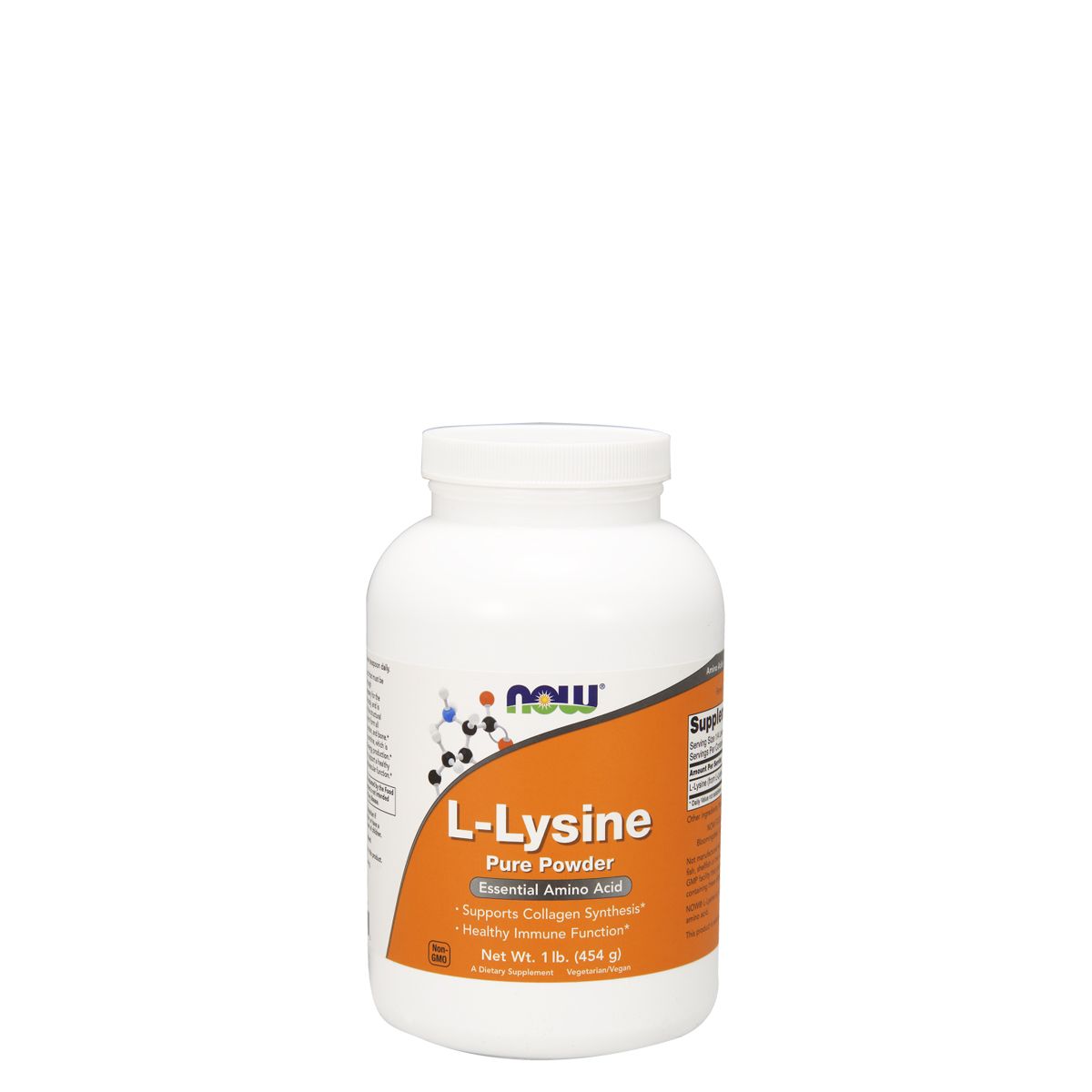 L-lizin aminosav por, Now L-Lysine Powder, 454 g