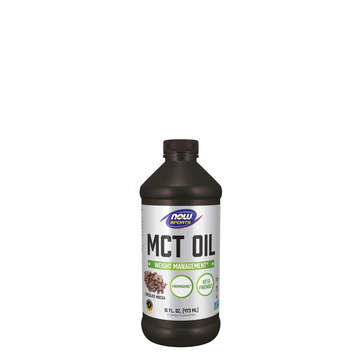 MCT olaj, csokoládé-mokka ízesítés, Now MCT Oil, 473 ml